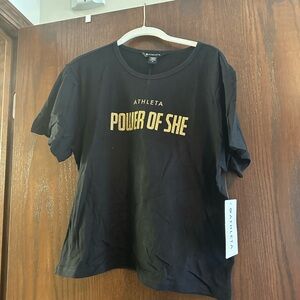 Athleta Black and Gold 'Power of She' Tee